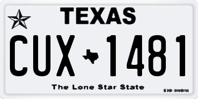 TX license plate CUX1481