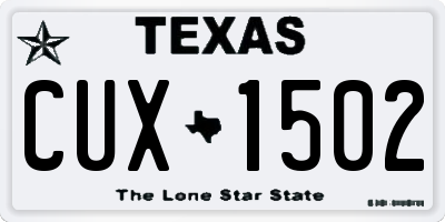 TX license plate CUX1502