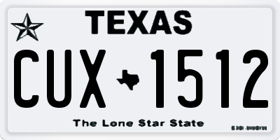 TX license plate CUX1512