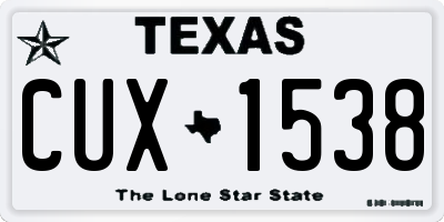 TX license plate CUX1538