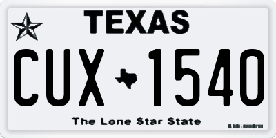 TX license plate CUX1540