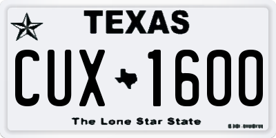 TX license plate CUX1600