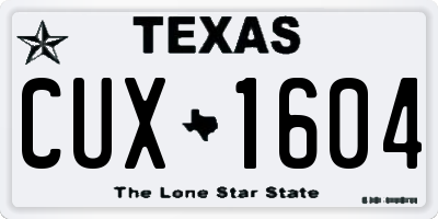 TX license plate CUX1604