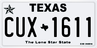 TX license plate CUX1611