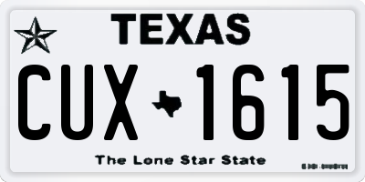 TX license plate CUX1615