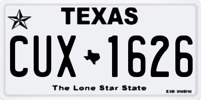 TX license plate CUX1626