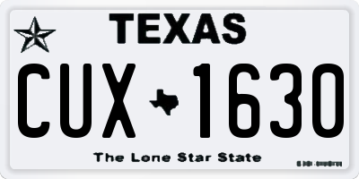 TX license plate CUX1630