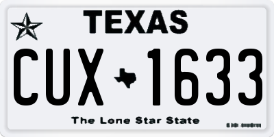 TX license plate CUX1633