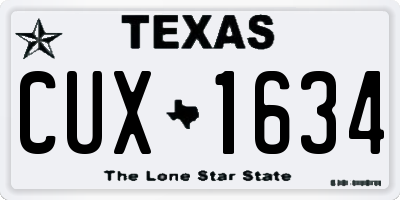 TX license plate CUX1634