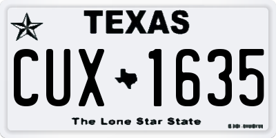 TX license plate CUX1635
