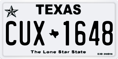 TX license plate CUX1648