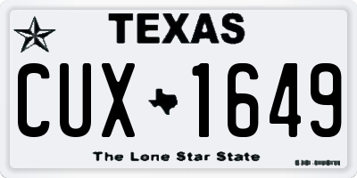 TX license plate CUX1649