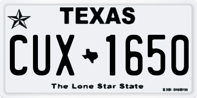 TX license plate CUX1650