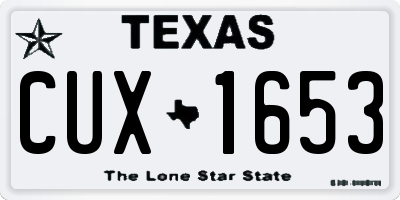 TX license plate CUX1653