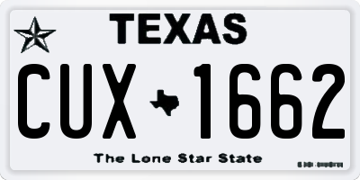 TX license plate CUX1662