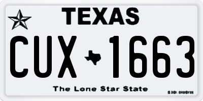 TX license plate CUX1663
