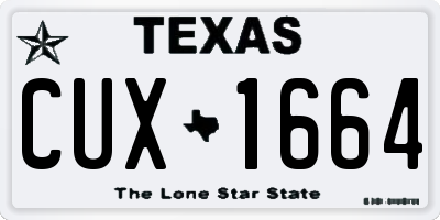 TX license plate CUX1664