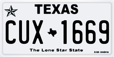 TX license plate CUX1669