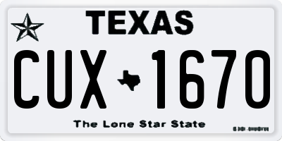 TX license plate CUX1670
