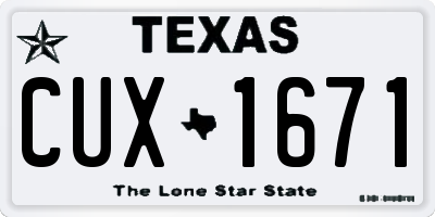 TX license plate CUX1671