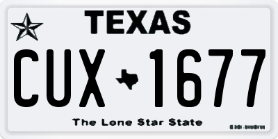 TX license plate CUX1677