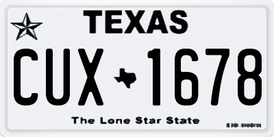 TX license plate CUX1678