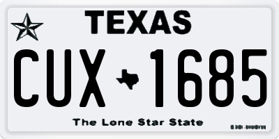 TX license plate CUX1685
