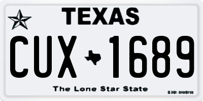 TX license plate CUX1689