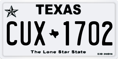 TX license plate CUX1702
