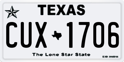 TX license plate CUX1706