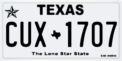 TX license plate CUX1707
