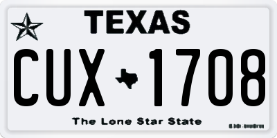 TX license plate CUX1708