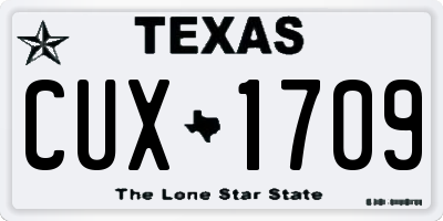 TX license plate CUX1709
