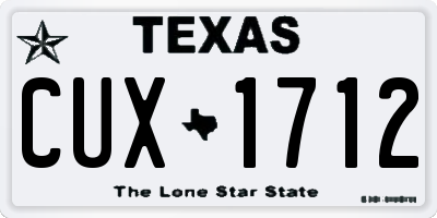 TX license plate CUX1712