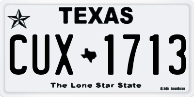 TX license plate CUX1713
