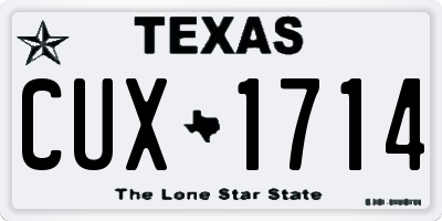 TX license plate CUX1714