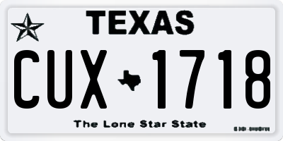 TX license plate CUX1718