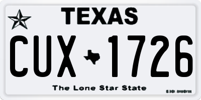 TX license plate CUX1726