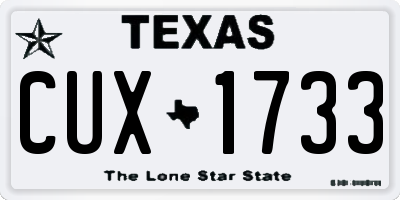 TX license plate CUX1733