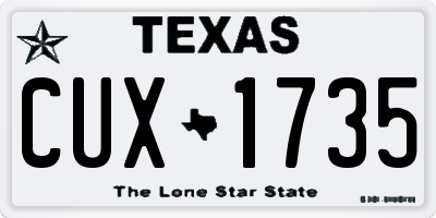 TX license plate CUX1735