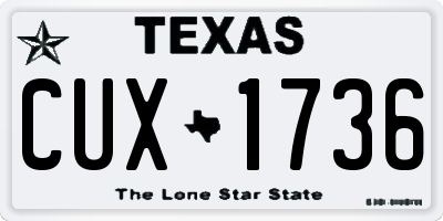 TX license plate CUX1736