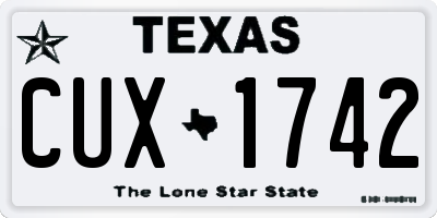TX license plate CUX1742