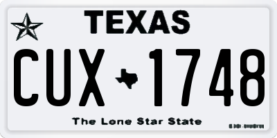 TX license plate CUX1748