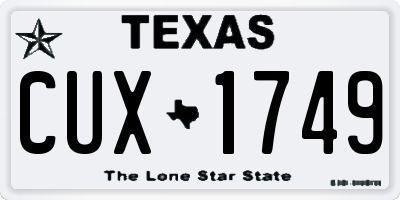 TX license plate CUX1749