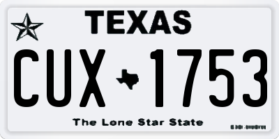 TX license plate CUX1753