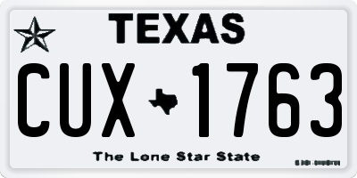 TX license plate CUX1763