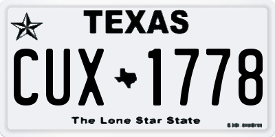 TX license plate CUX1778