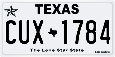 TX license plate CUX1784