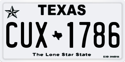 TX license plate CUX1786