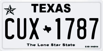TX license plate CUX1787